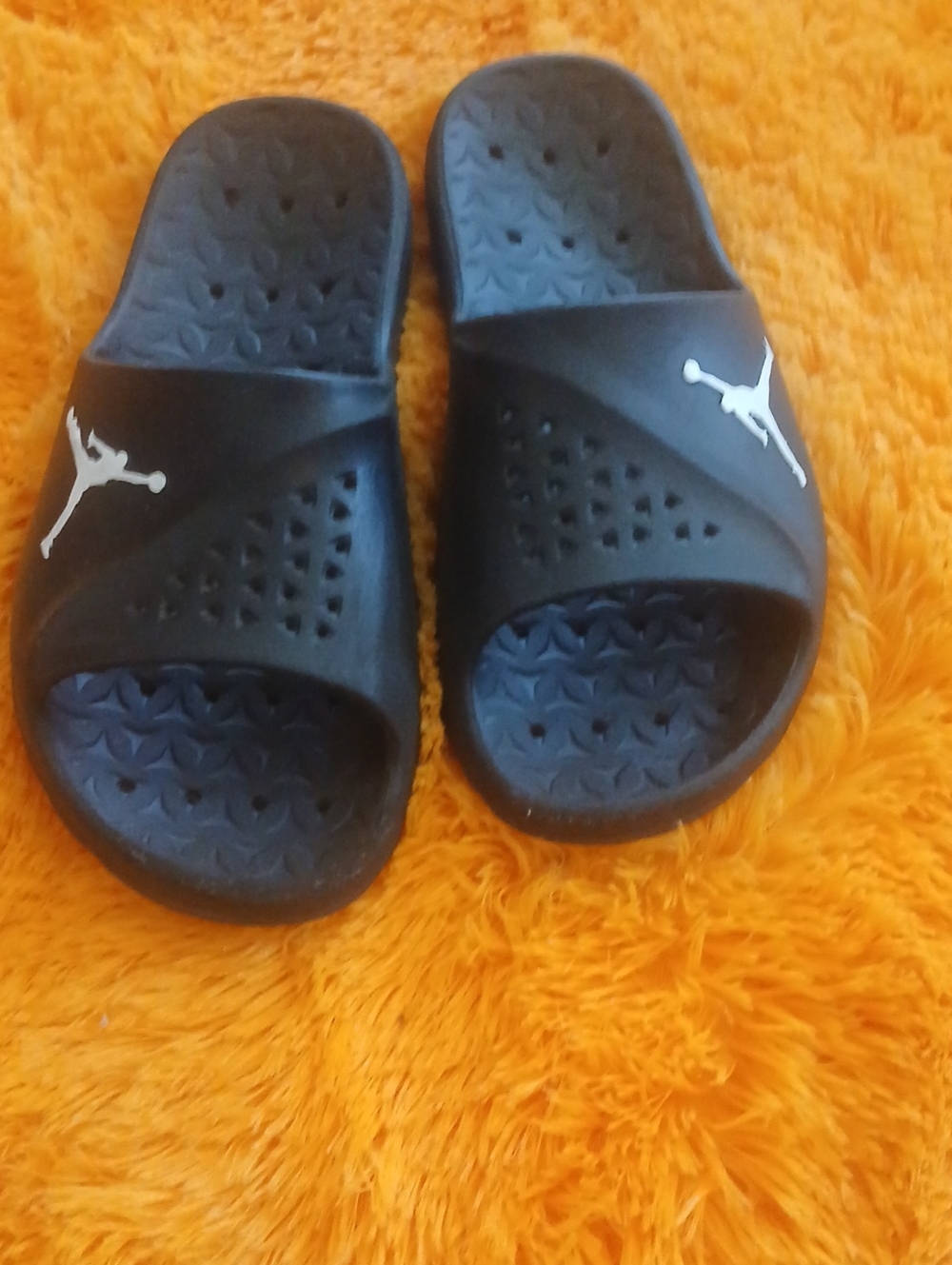 Jordan Black Slide Sandals with White Logo